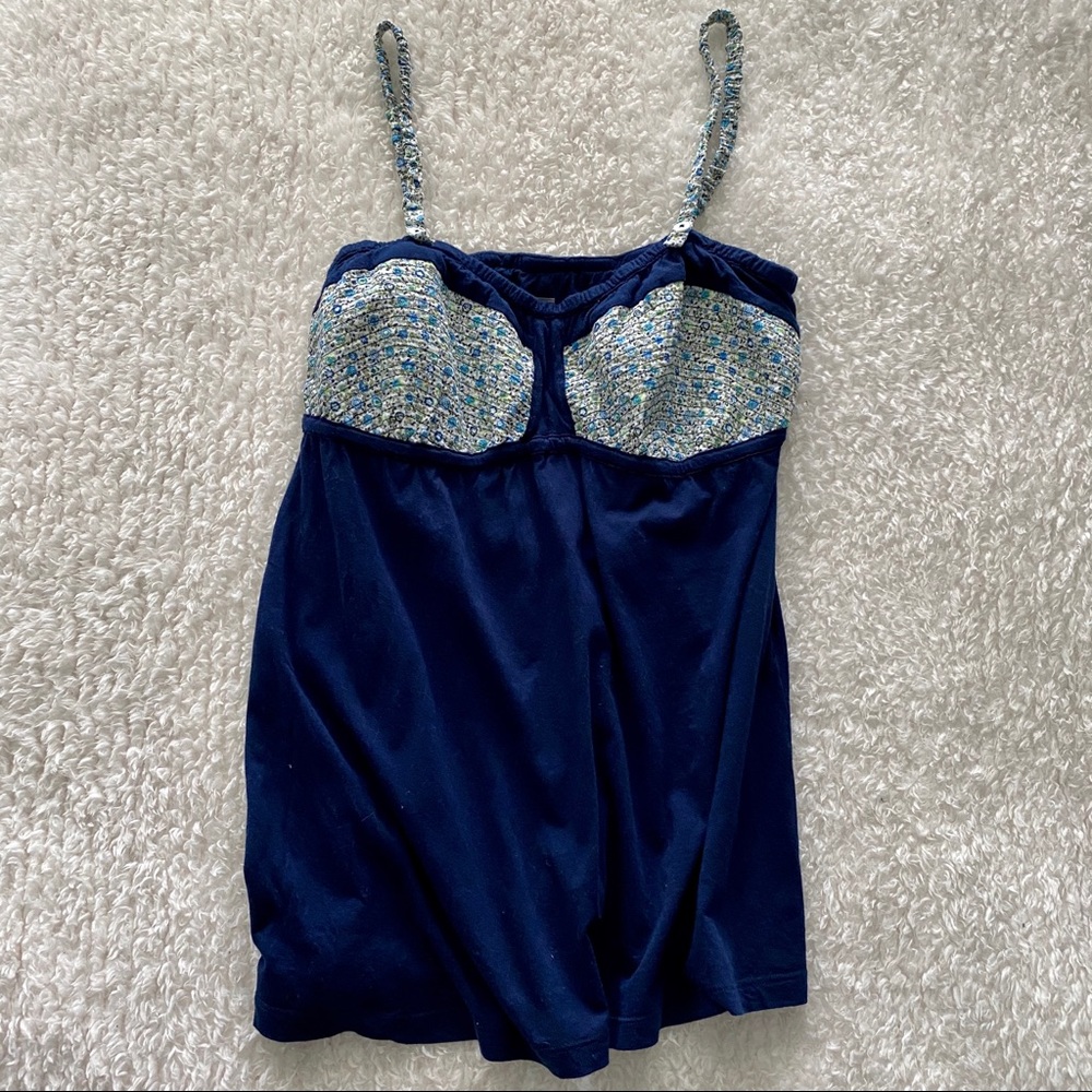 Zoey navy and floral babydoll tank